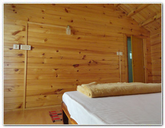 Wood cottage interior