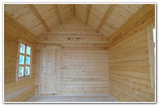 Wood house interior
